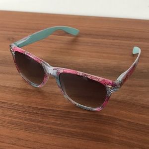 American Eagle Floral Blue Wayfarer Sunglasses